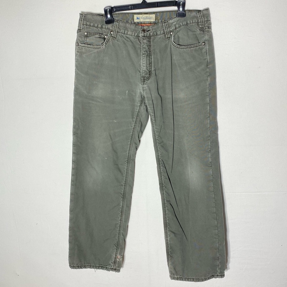 Wind River Distressed Green Insulated Canvas Work Pants 38 Utility Gorpcore